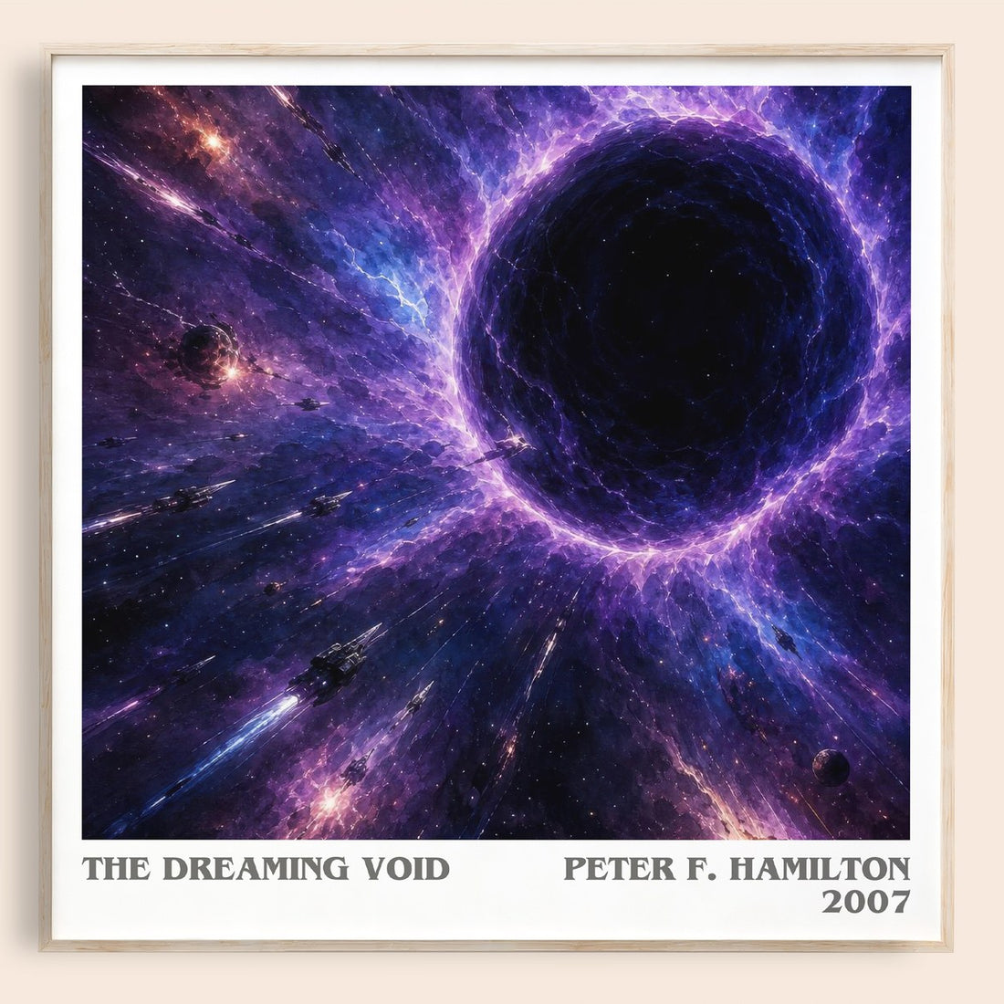 The Dreaming Void literary book poster by Peter F. Hamilton – framed literary art print
