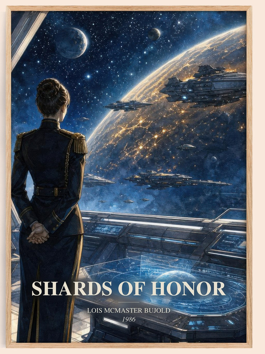 Shards of Honor watercolour book poster by Lois McMaster Bujold – framed literary art print