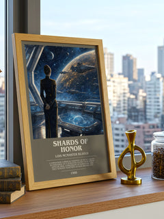 Shards of Honor bookish print framed by window – literary home decor