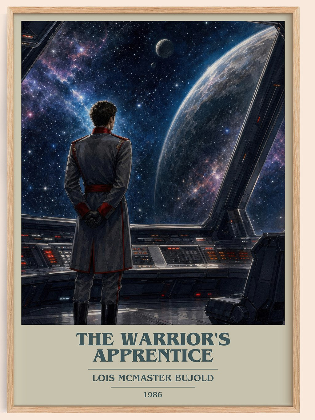 The Warrior's Apprentice book cover book poster by Lois McMaster Bujold – framed literary art print