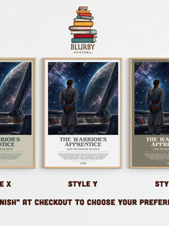 The Warrior's Apprentice bookish print in frame leaning in hallway – sci fi wall art
