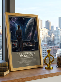 The Warrior's Apprentice bookish print framed by window – literary home decor