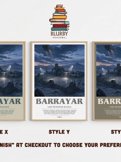 Barrayar bookish print in frame leaning in hallway – sci fi wall art