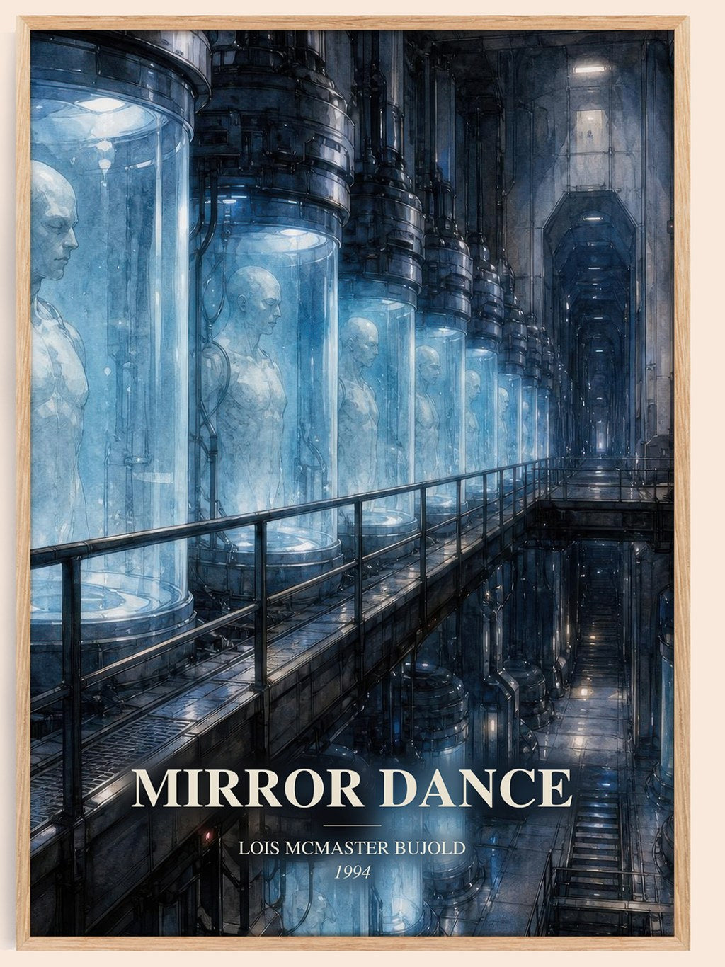 Mirror Dance watercolour book poster by Lois McMaster Bujold – framed literary art print