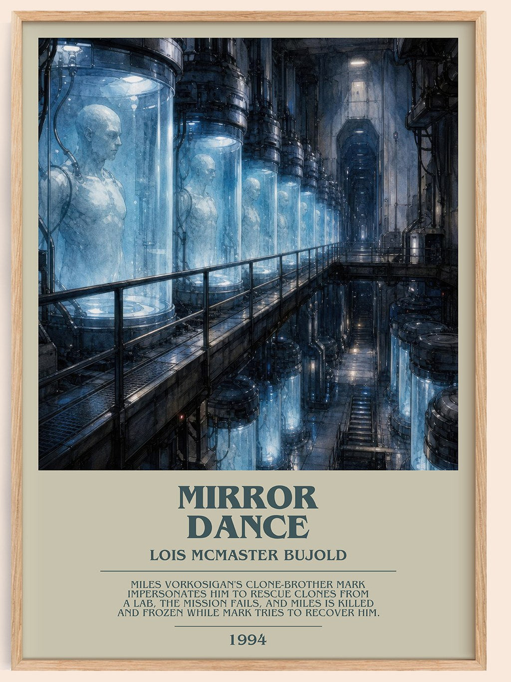Mirror Dance bookish book poster by Lois McMaster Bujold – framed literary art print