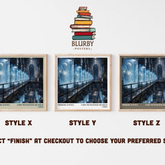 Mirror Dance literary print in frame leaning in hallway – sci fi wall art