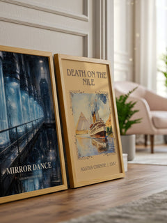 Mirror Dance watercolour print framed by window – literary home decor