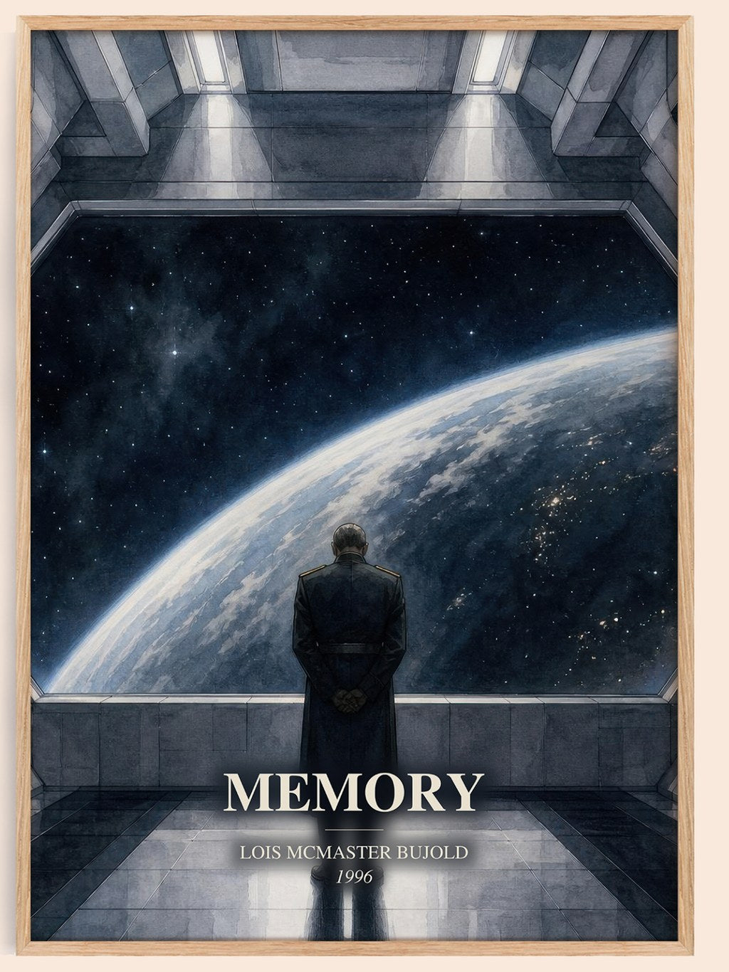Memory watercolour book poster by Lois McMaster Bujold – framed literary art print