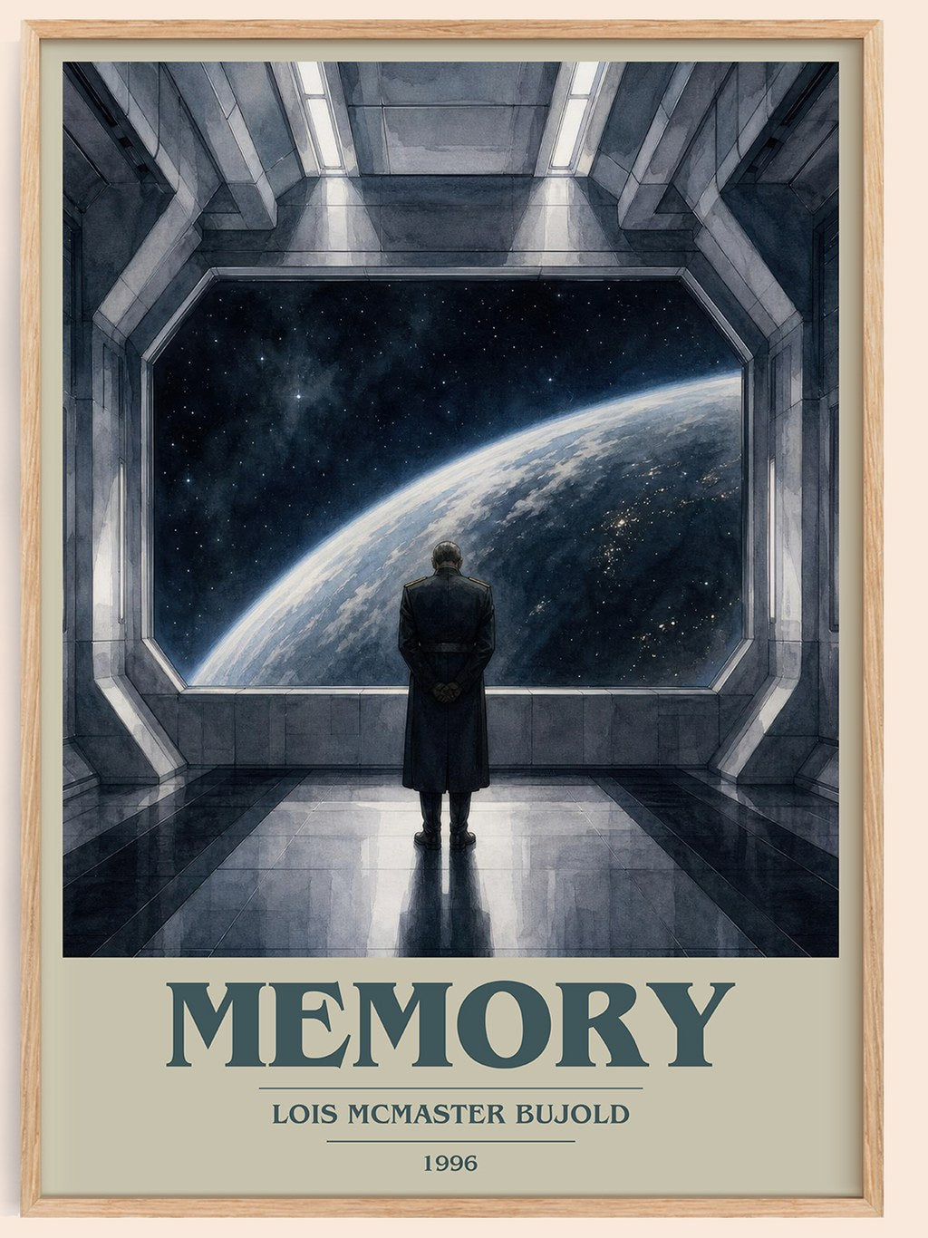 Memory book cover book poster by Lois McMaster Bujold – framed literary art print