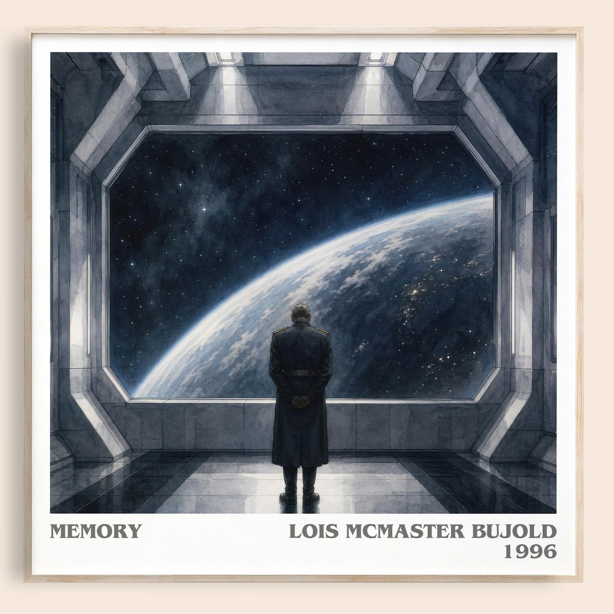 Memory literary book poster by Lois McMaster Bujold – framed literary art print