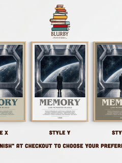Memory bookish print in frame leaning in hallway – sci fi wall art