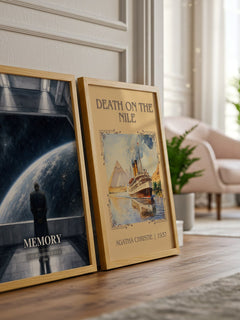 Memory watercolour print framed by window – literary home decor