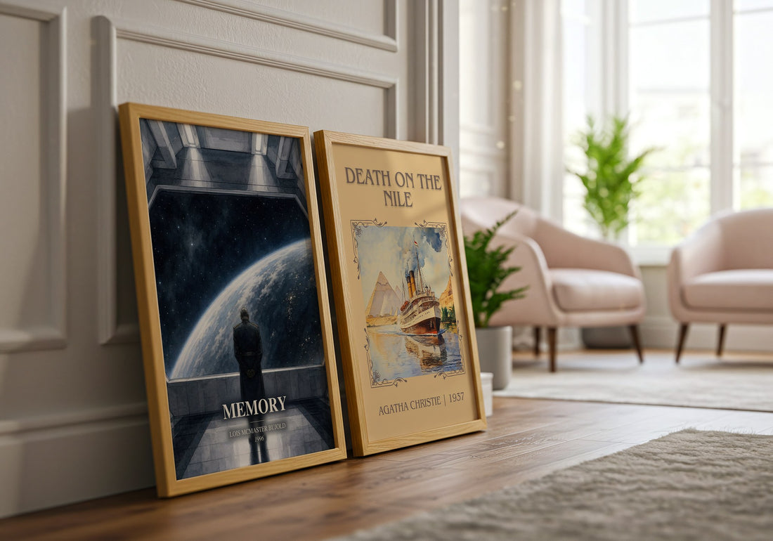 Memory watercolour print framed by window – literary home decor
