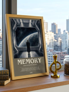Memory bookish print framed by window – literary home decor