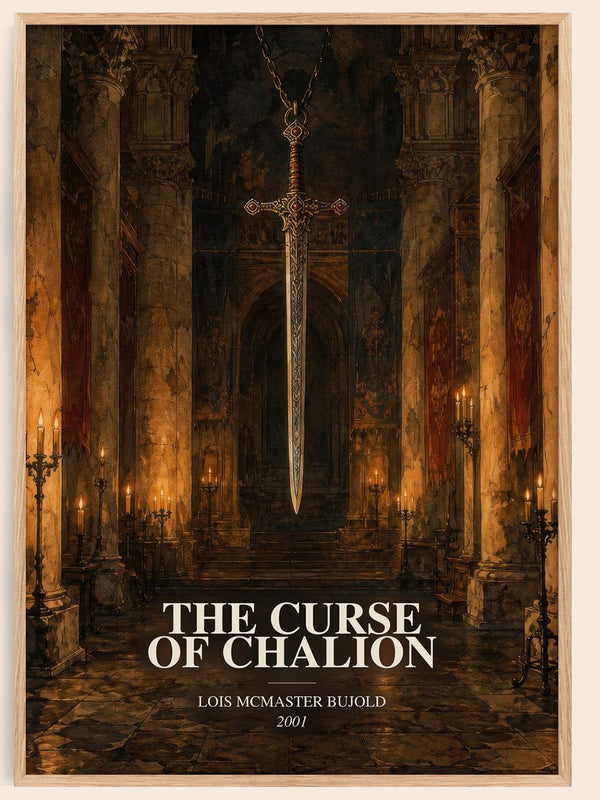 The Curse of Chalion watercolour book poster by Lois McMaster Bujold – framed literary art print
