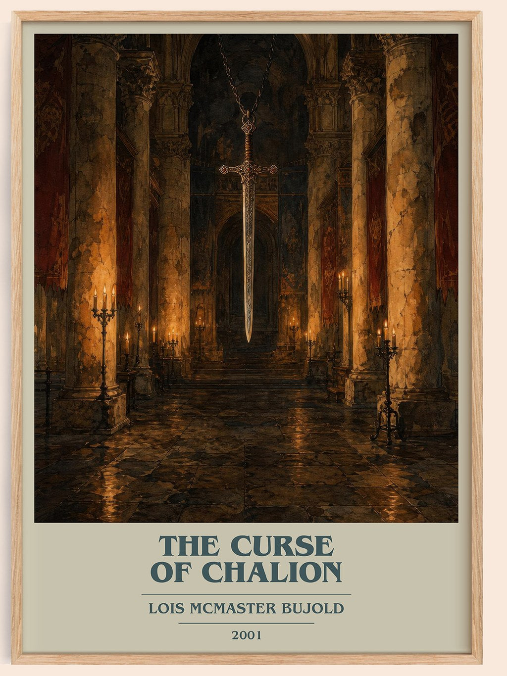 The Curse of Chalion book cover book poster by Lois McMaster Bujold – framed literary art print