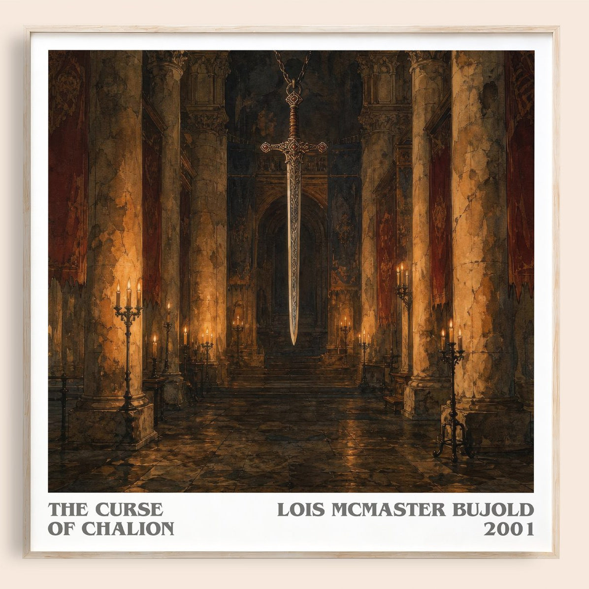 The Curse of Chalion literary book poster by Lois McMaster Bujold – framed literary art print