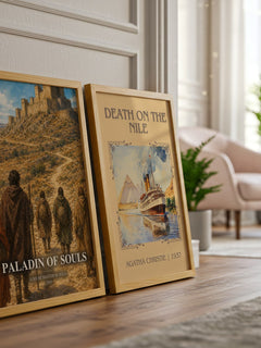 Paladin of Souls watercolour print framed by window – literary home decor