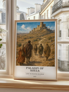 Paladin of Souls Book Cover Poster by Lois McMaster Bujold – framed print by a bright window