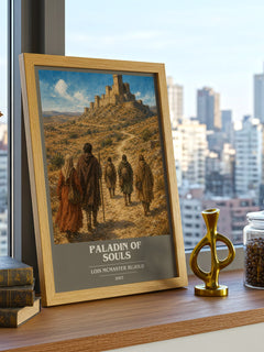 Paladin of Souls Book Cover Poster by Lois McMaster Bujold – framed print on a city-view windowsill