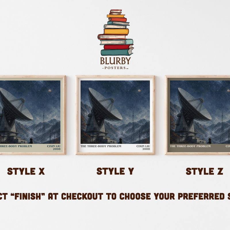 The Three-Body Problem literary print in frame leaning in hallway – sci fi wall art