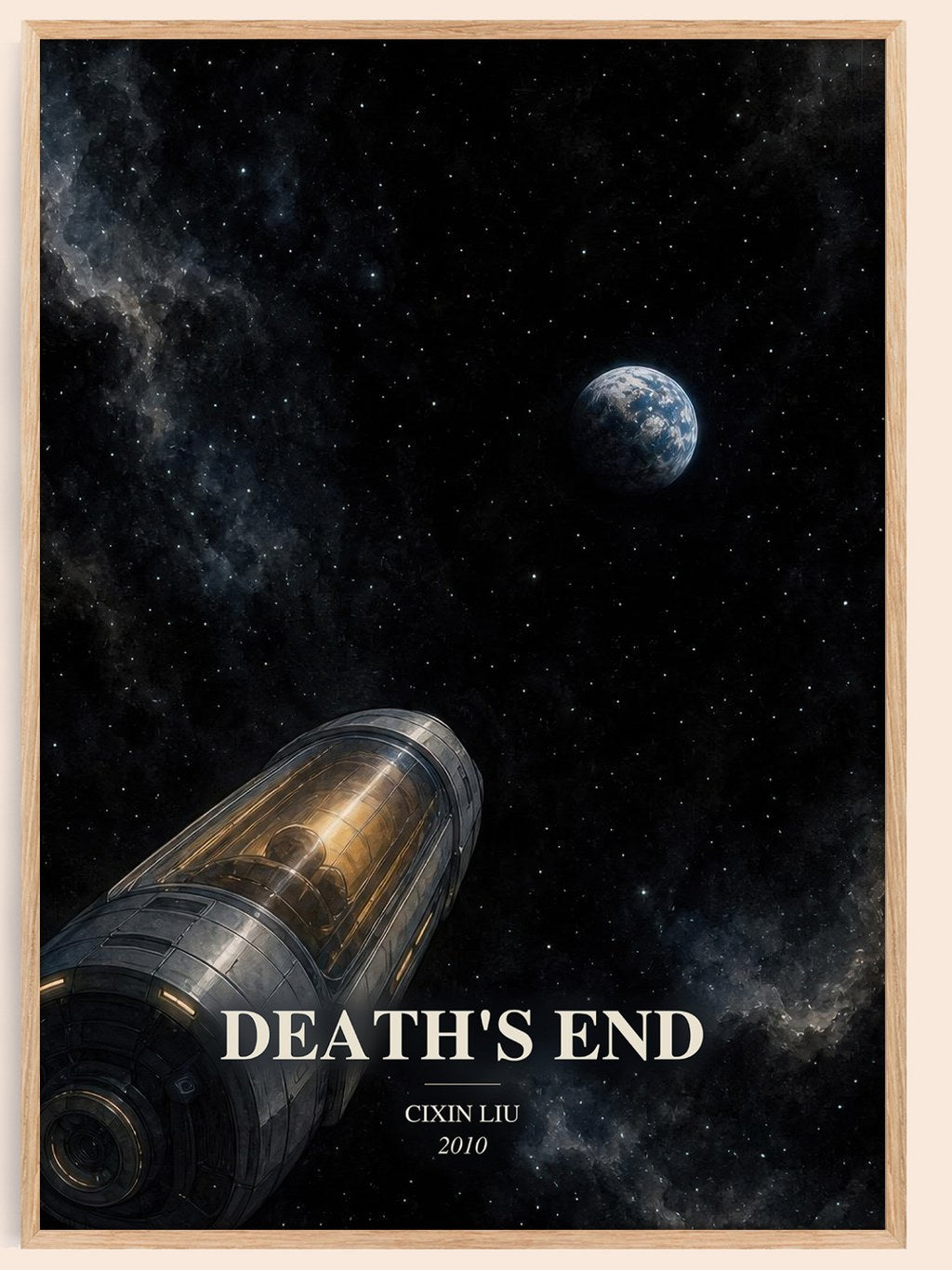 Death's End watercolour book poster by Cixin Liu – framed literary art print