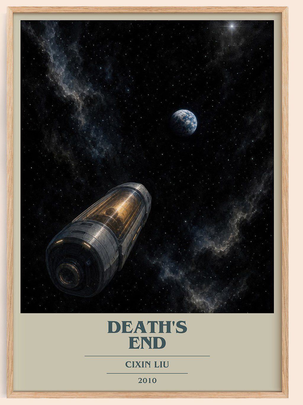 Death's End book cover book poster by Cixin Liu – framed literary art print