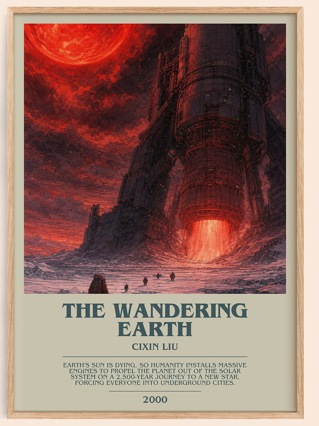 The Wandering Earth bookish book poster by Cixin Liu – framed literary art print