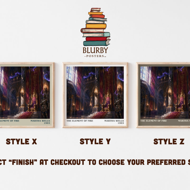 The Element of Fire literary print in frame leaning in hallway – fantasy wall art