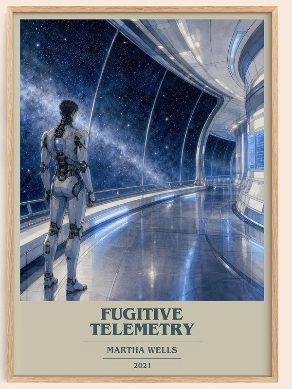 Fugitive Telemetry book cover book poster by Martha Wells – framed literary art print