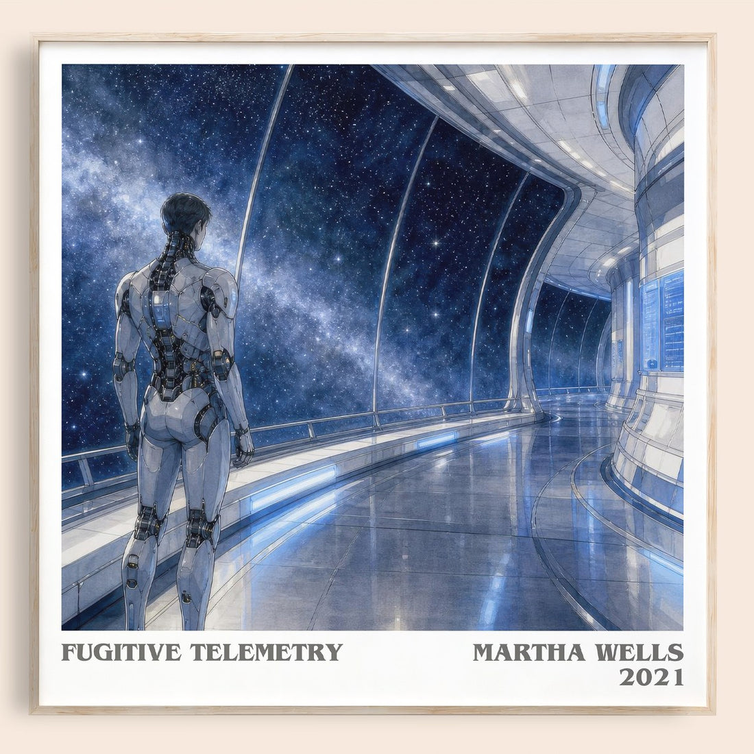 Fugitive Telemetry literary book poster by Martha Wells – framed literary art print
