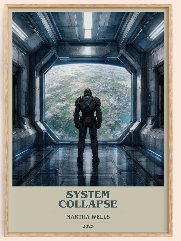 System Collapse book cover book poster by Martha Wells – framed literary art print
