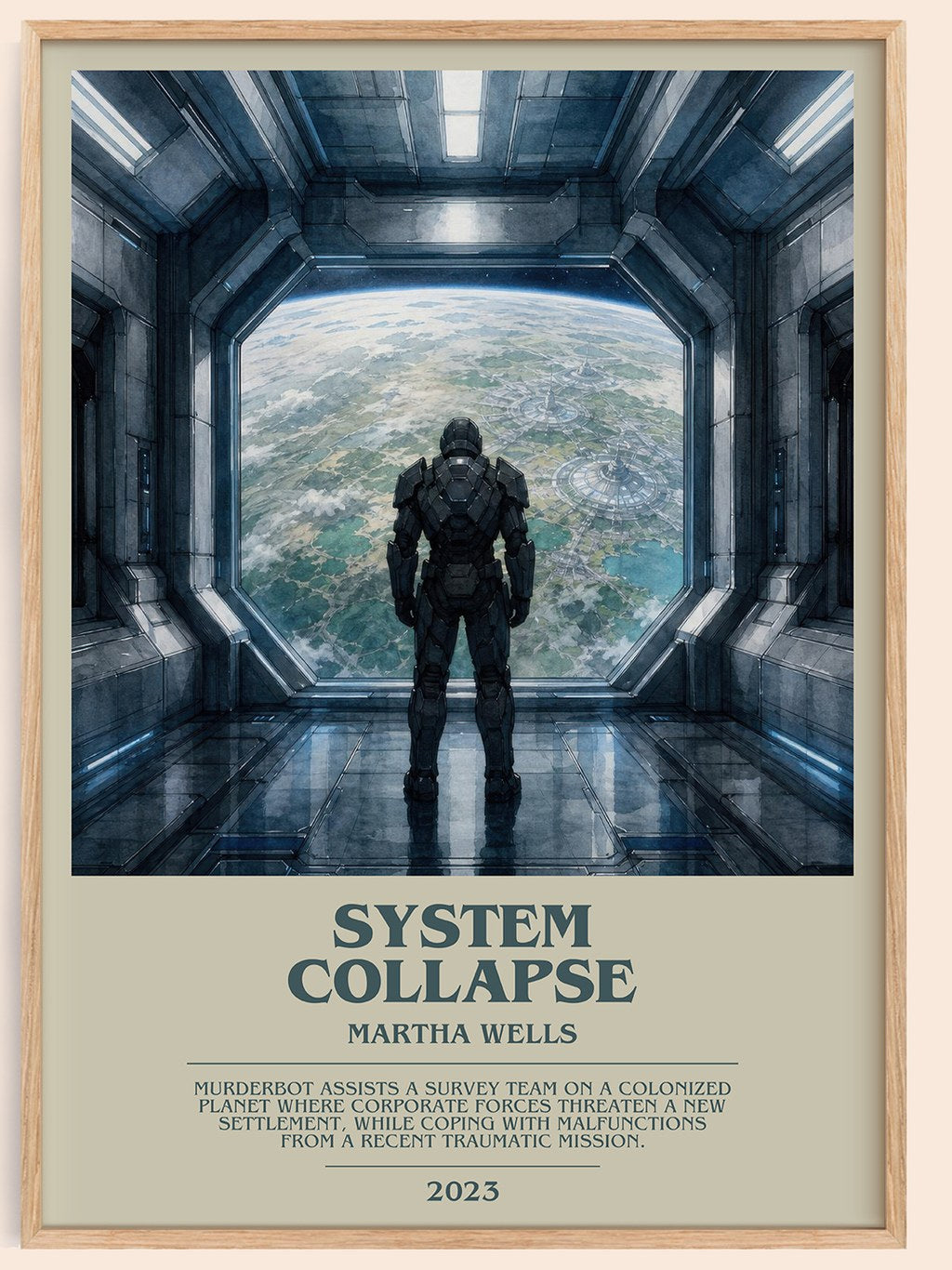 System Collapse bookish book poster by Martha Wells – framed literary art print