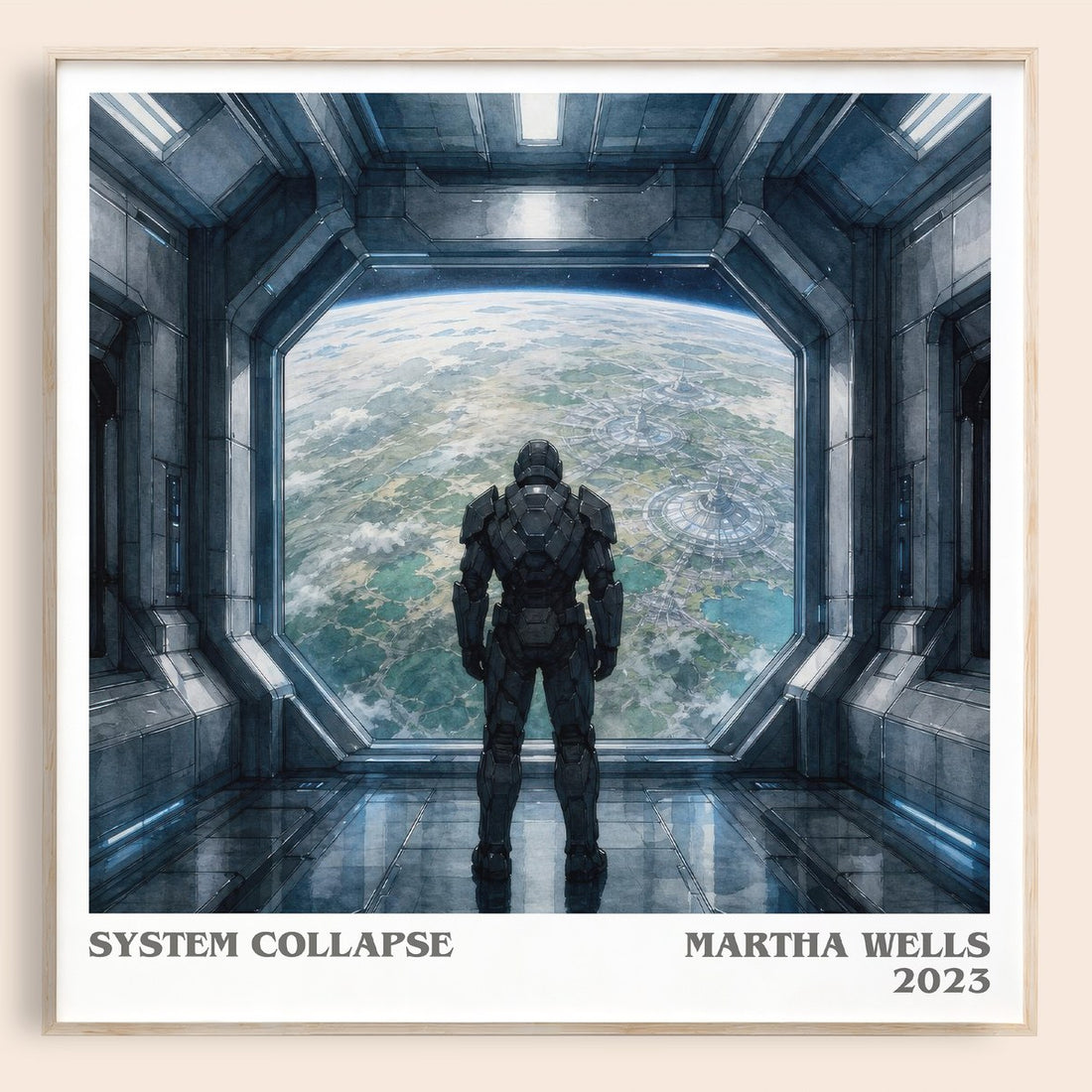 System Collapse literary book poster by Martha Wells – framed literary art print