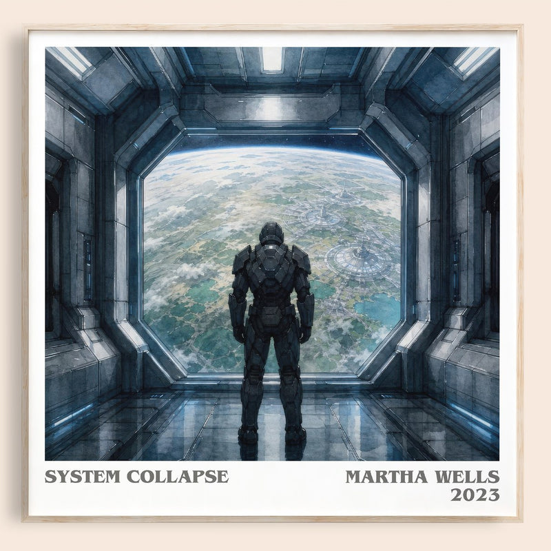 System Collapse literary book poster by Martha Wells – framed literary art print