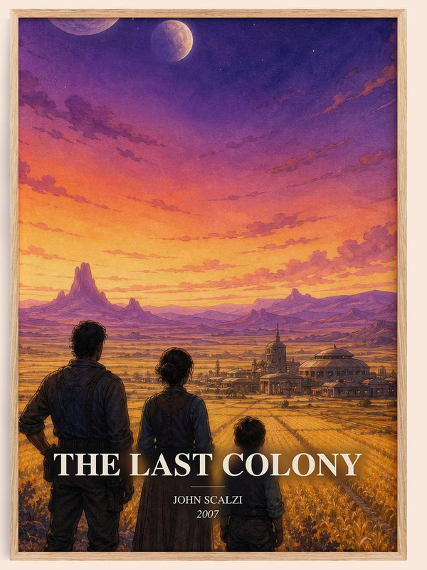 The Last Colony watercolour book poster by John Scalzi – framed literary art print