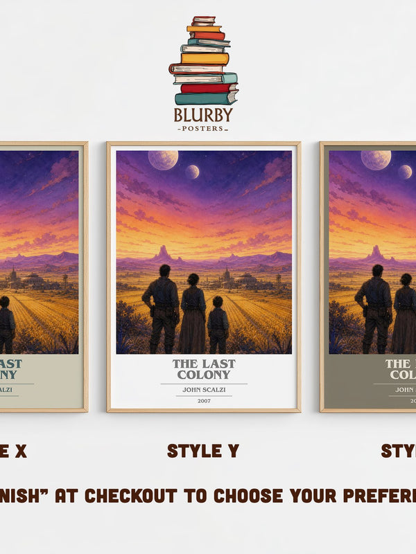 The Last Colony book cover print in frame leaning in hallway – sci fi wall art
