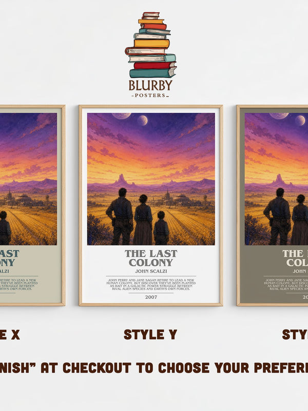 The Last Colony bookish print in frame leaning in hallway – sci fi wall art
