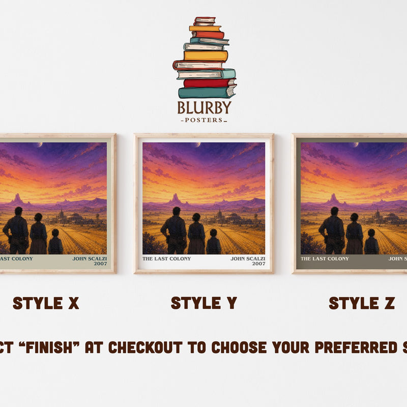 The Last Colony literary print in frame leaning in hallway – sci fi wall art