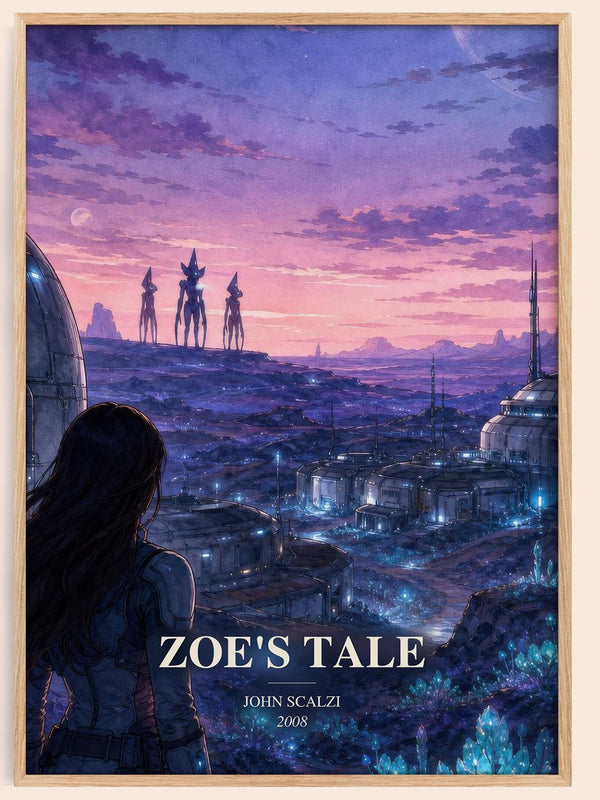 Zoe's Tale watercolour book poster by John Scalzi – framed literary art print