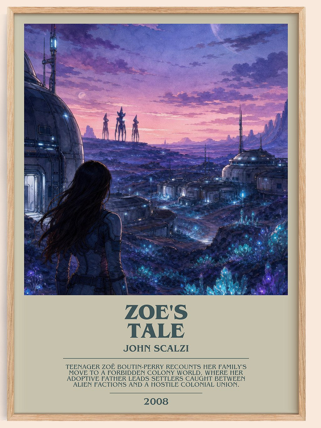 Zoe's Tale bookish book poster by John Scalzi – framed literary art print