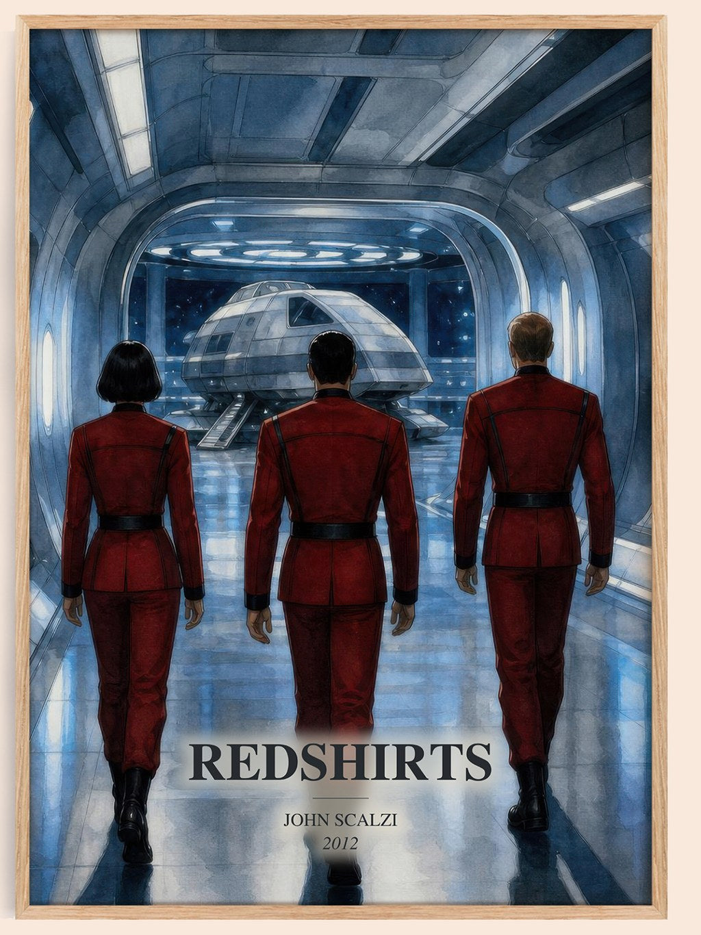 Redshirts watercolour book poster by John Scalzi – framed literary art print