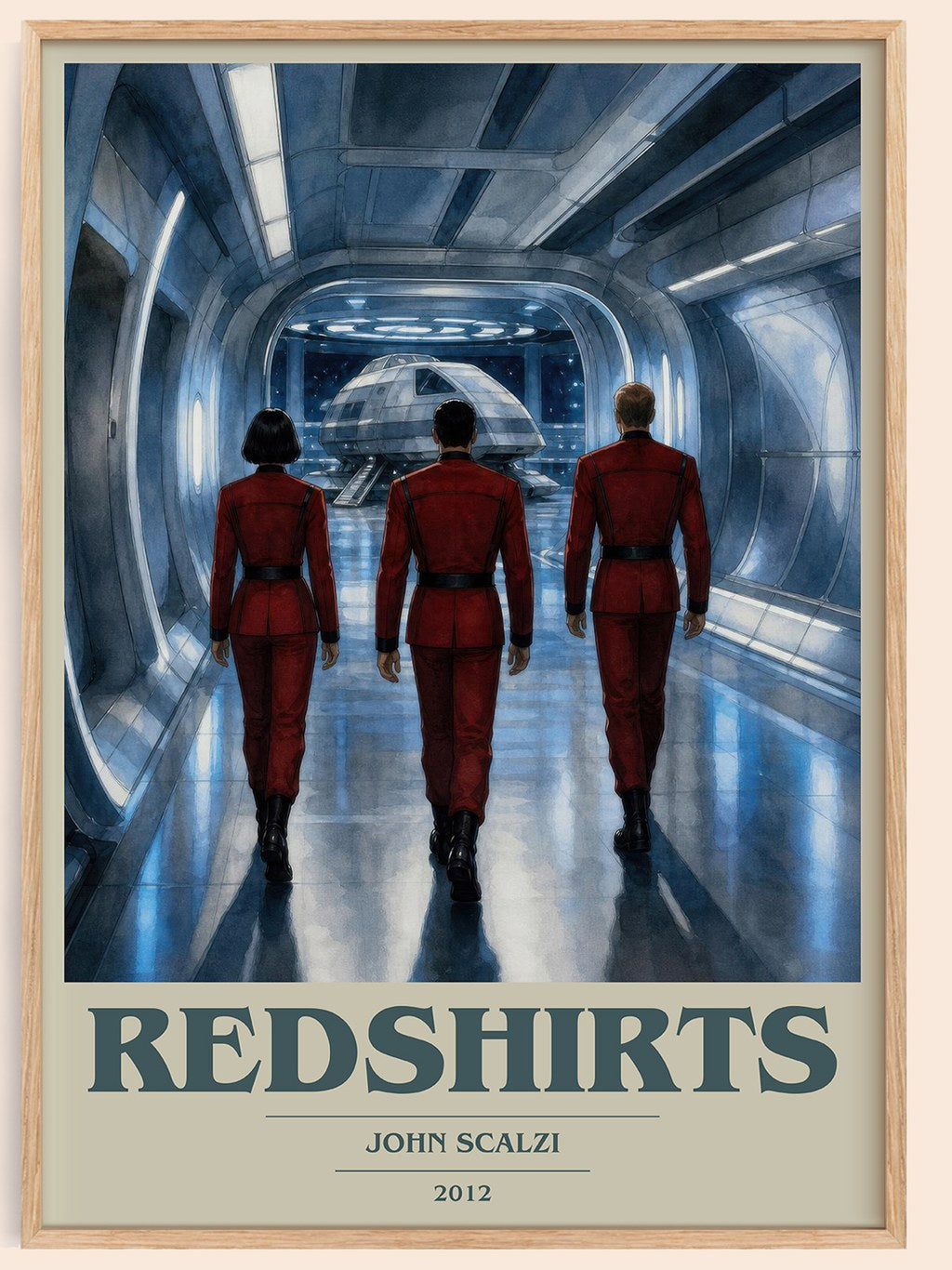 Redshirts book cover book poster by John Scalzi – framed literary art print
