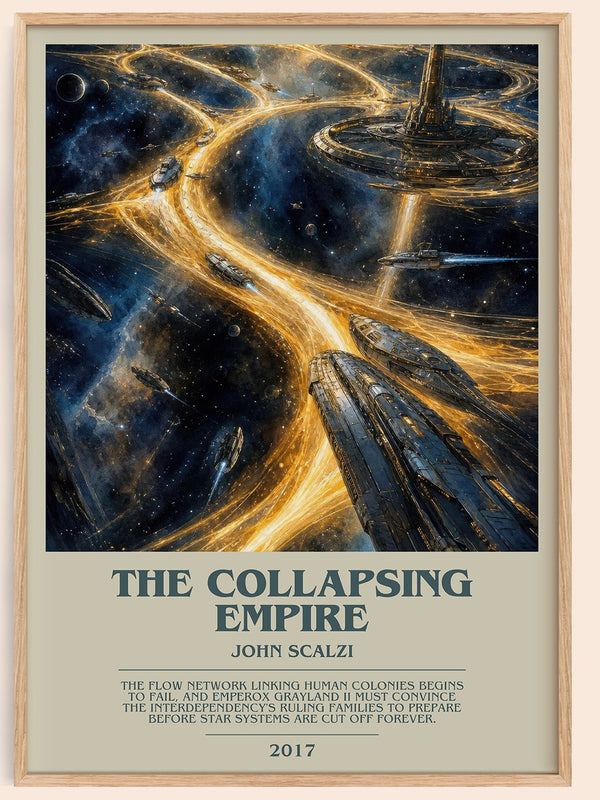 The Collapsing Empire bookish book poster by John Scalzi – framed literary art print
