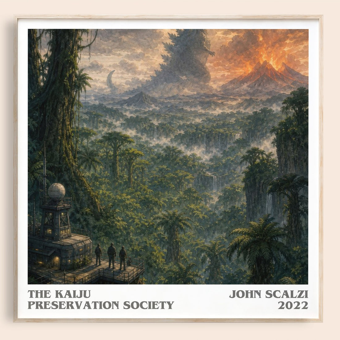 The Kaiju Preservation Society literary book poster by John Scalzi – framed literary art print