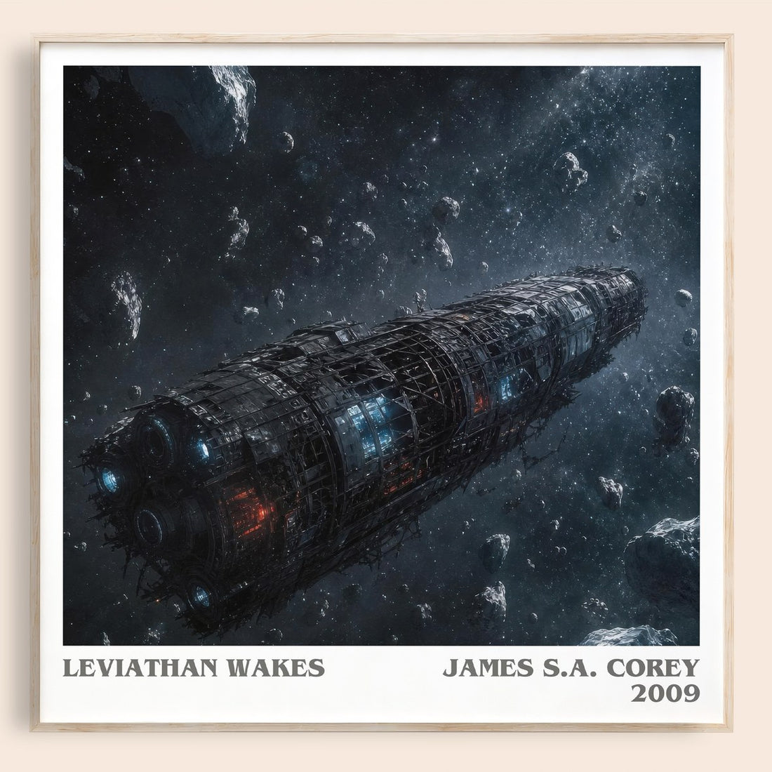 Leviathan Wakes literary book poster by James S.A. Corey – framed literary art print
