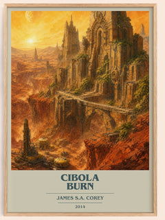 Cibola Burn book cover book poster by James S.A. Corey – framed literary art print