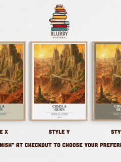 Cibola Burn book cover print in frame leaning in hallway – sci fi wall art