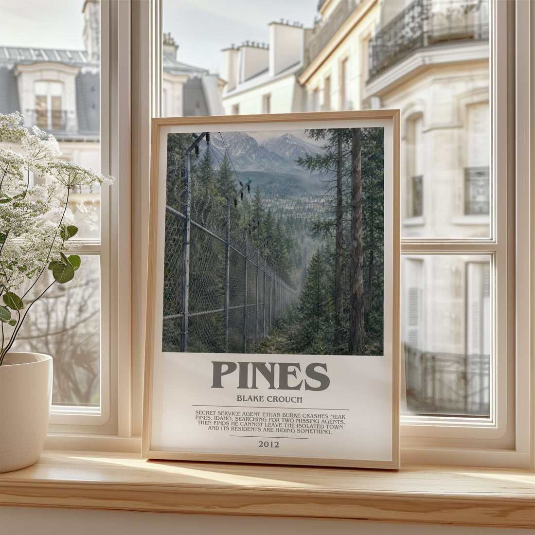 Pines bookish poster colour and style options – Blake Crouch book art