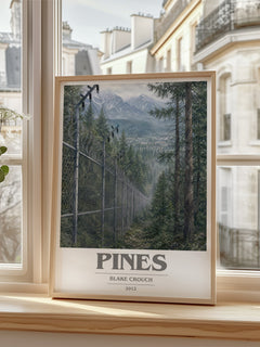 Pines book cover poster colour and style options – Blake Crouch book art